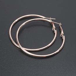 whole saleFemale fashion jewelry Big Round earrings circle Rose gold color hoop earrings for women 10cm/8cm/6cm /4cm/5cm Ear accessories