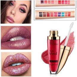 Pudaier Non-stick Cup Nutritious Liquid Lip Gloss Glitter Flip 18Colors Glitter Pigment Diamond Waterproof Liquid Lipstick PD021