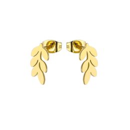 Everfast 10Pair/lot Sweet Tiny Leaf Earring Stainless Steel Earrings Simple Olive Branch Ear Studs Jewellery For Women Girls
