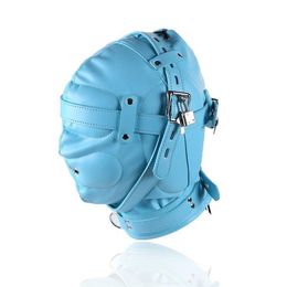 New HOT Bondage High Quality Soft Faux Leather Gimp Hood Full Mask Sensory Deprivation #Q76