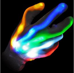 LED lighting up gloves flashing cosplay novelty ghost skull glove led glowing toy flash finger gloves for Halloween Christmas Party