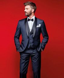 Black Shawl Lapel Men Suits Wedding Suits Slim Fit Formal Bridegroom Groomsman 3 Pieces Tailored Tuxedo Terno Masculino(Jacket+Pants+Vest)