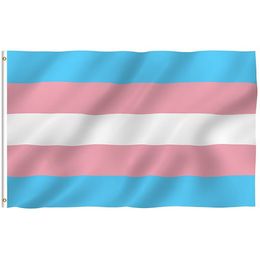 3x5 FT Breeze Transgender Flag Pink Blue Rainbow Flags LGBT Pride Banner Flags with Brass Grommets