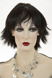Grey Black Medium women's synthetic cosplay Wavy Hair Wigs