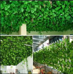 120m/lot Home Wall Decor Artificial Silk Plastic Ivy Vine Hanging Plant Garlands Craft Supplies For Xmas Wedding Festival Decor