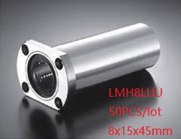 50pcs/lot LMH8LUU 8mm linear ball bearing/bushing long oval flanged bearings linear motion bearings 3d printer parts cnc router 8x15x45mm