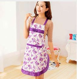 Hot Sale Women Lady Dress Restaurant Home Kitchen Cooking Cotton Apron Bib Floral Pattern 7JPO