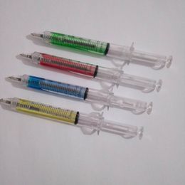 500Pcs/Lot Liquid Syringe Shaped Ballpoint Pen Novelty Cute Office Stationery Supplies Child Gift