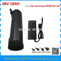 Free customs duty 48V 18AH lithium battery 48V 17.5AH Water bottle battery 750W use Samsung 3500mah cell 20A BMS 2A Charger