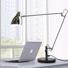 Kreative Lange Arm Klapp Business Metall Schreibtisch Lampe Arbeit Büro Lernen Lesen Nacht Schlafzimmer Studie LED Tisch Lampe