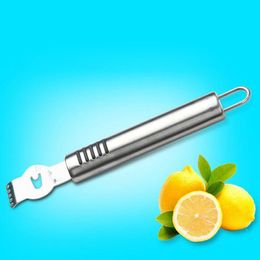 Stainless Steel Fruit Peelers Lemon Orange Zester Citrus Grater Metal Grips Lime Zest Peeling Tool Knife ZA5586