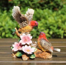 ceramic flower bird lovers figurines home decor ceramic kawaii ornament crafts room decoration porcelain animal figurine