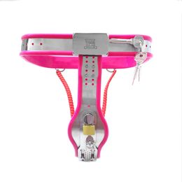 Female Adjustable Chastity Belt Model-Y Stainless Steel Chastity Device with Locking Black/White/Pink/Blue available J1232