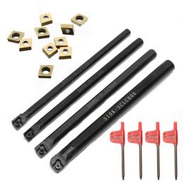 Lathe Turning Tool Holder SCMCN1010H06 10mm Shank 11Pcs CCMT060204 Inserts