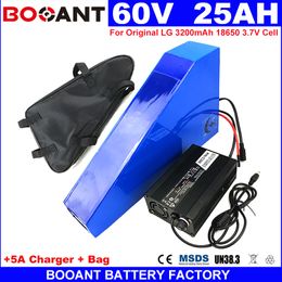 triangle E-bike Lithium Battery packs 60V 25AH Electric Bicycle Battery for Bafang 1500W 2000W Motor +5A Charger Free Shipping