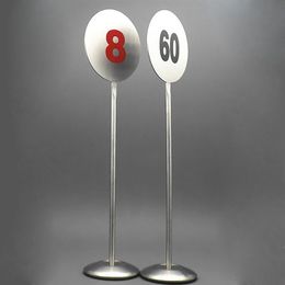 Stainless Steel Table Number Stand Desktop Countertop Metal Number Signage Restaurant Table Sign Standing Free Shipping ZA6224