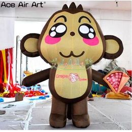 funny 3m H inflatable animal cartoon monkey standing inflatable monkey for event decoration