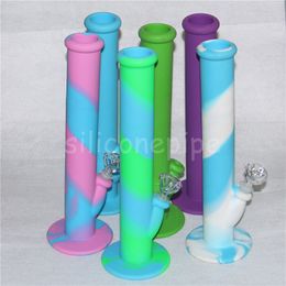 Creative Design Silicone Tobacco Smoking Pipes Mini Water silicone Hookah Bong Multi Colours Portable Hand Pipes silicone oil dab rigs DHL