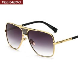 new 2016 steampunk square sunglasses men flat top metal gold european american retro sun glasses male