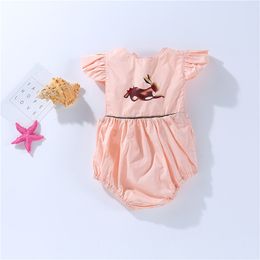 2018 Summer Newborn Baby Clothes Infant Girl One-Pieces Ruffle Short Sleeve Romper Cute Sunsuit Cotton Outfit Clothes Toddler Girls Clothing