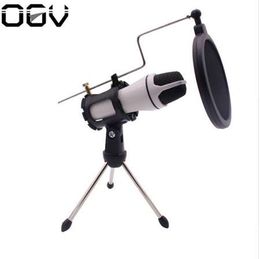 OGV Mini Handheld Built-in Battery Microphone With Mini Stand Recording Song Equipment for Computer Mobile Phone Network