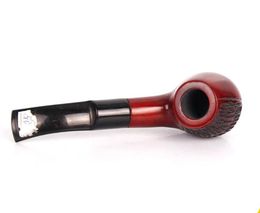 Red sandalwood pipe, smooth surface carving, curved bucket 9mm manual Philtre cigarette smoking accessories