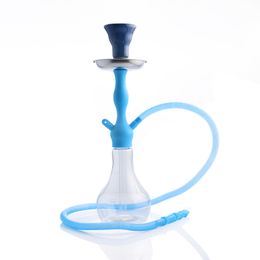 Blue green 13" 1 Hose Hookah Complete Set - Hookah Glass Vase for smoking