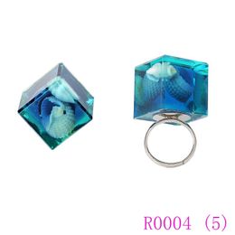 3pcs New Creative Square Resin Shell Opening Adjustable Ring Female Fashion Exaggerated Hand Jewellery Proposal Rings Anniversary Gift R0004