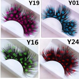 Colourful False Eyelashes Fake Lashes for Stage Festival Lashes 1 Pair Long Handmade