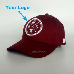 Sport cap bent brim small MOQ wholesale unisex size 3D printing fast shipment burgundy baseball snapback closer custom hat