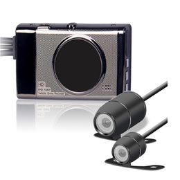 3.0" TFT Dual Lens Motorcycle Camera HD 720P DVR Camera Video Recorder Waterproof Motor Dash Camera with Rear View Camcorder