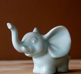 small ceramic creative lucky elephant sheep goat home decor crafts room decoration handicraft ornament porcelain animal figurine