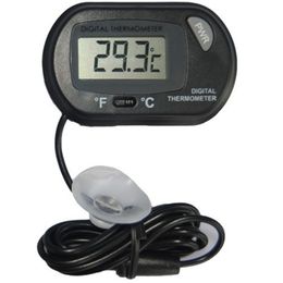 500pcs Mini Digital Fish Aquarium Thermometer Tank with Wired Sensor battery included in opp bag Black Yellow Colour for option lin3834