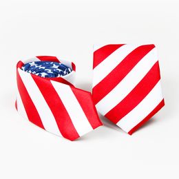 USA flag neck tie Men's US flag stripe NeckTie For Soldier Stage performance Christmas gifts Free TNT Fedex