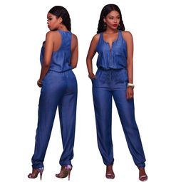 Cheap Summer Blue Jeans Jumpsuit