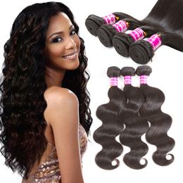 Brazilian Straight Virgin Human Hair Bundles 10a Peruvian Body Wave Hair Wefts Unprocessed Remy Human Hair Extensions Free Shipping