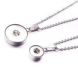 Silver Plated Stainless steel 12mm 18mm Snap Button Necklace For Women Snaps Buttons Jewellery