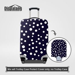 Travel Luggage Cover Cool Black Gold Stripes Dots Suitcase Protector