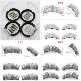 3D magnetics false lashes magnetic eyelashes with 3 magnets Thick natural long Eye Makeup Eyelashes Extension handmade fake Eyelashes