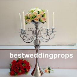New style Wedding decorative gold metal vase Centrepieces trumpet flower vase with large bowl best0152