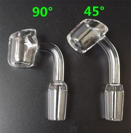 4mm Thick 100% real Quartz Banger Nail 45/90 Degrees Female Male Bowl 10mm 14mm 18mm Domeless Quartz Nail Smoking Bowl Glass Bongs