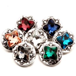 18mm Snaps Jewellery Crystal Butterfly Birthston Clasps Snap Buttons Fit Silver Bracelet Necklace Women Jewellery