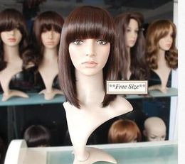 New popular fashion brown medium straight women natural Hair wig Wigs