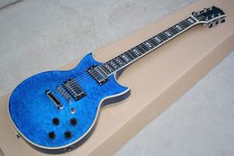 Factory custom Blue Electric Guitar with 2 Pickups,Rosewood Fingerboard,Clouds Maple Veneer,offer Customised as you request