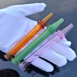 Colourful Wholesale Syringe Smoking Pipes Pyrex Glass Oil Burner Spoon Pipes Straight Tube Hand Pipe SW44