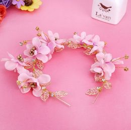 Bridal hair, hair band, pink head flower, wedding accessories, flower wedding accessories.