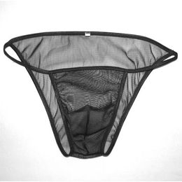 Mens C-thru string Bikini G7107 Contoured Pouch small pouch limit coverage Underwear See Thru Mesh Polyester