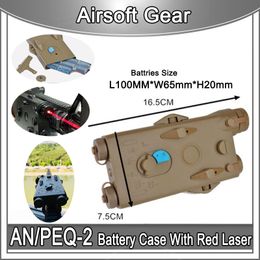 element batteries UK - Element Airsoft AN PEQ-2 Battery Case with Red laser VersionBattery Box PEQ2 Style dummy No functional For GBB AEG Wargame Paintball Softair