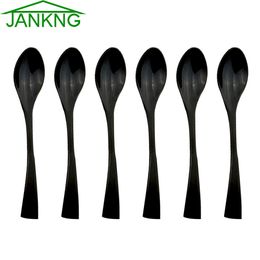 2018Exclusive Small Tea Spoon Black Dinnerware Set 18/10 Stainless Steel Mini Coffee Spoons Set Korean Tableware Scoops