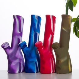 Silicone Bong with Silicone Down Stem and iron bowl Silicone oil Rig Smoking Pipes Hookah Bongs water pipes 474